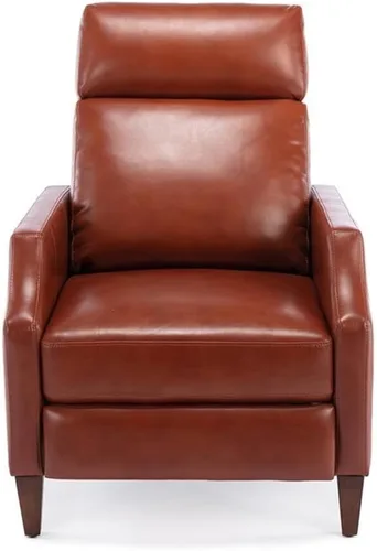 Miniatura 5 de Balantyne - Sillón reclinable de piel sintética color caramelo con patas de madera