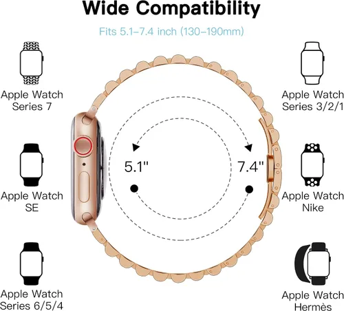 Miniatura 3 de Metal clásico compatible con Ultra Series 8 SE 7 6 5 4 3 2, acero inoxidable duradero para negocios para 1.732 in, 1.772 in, 1.929 in, 1.654 in