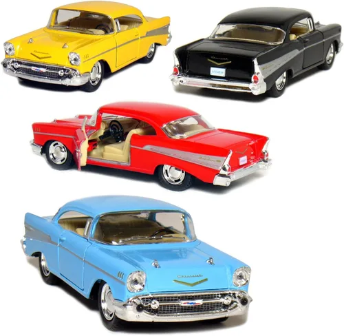 Miniatura 5 de KiNSMART 1957 Chevy Bel Air Coupé 1:40 Escala 5" Coche de juguete clásico de metal fundido a presión (Rescate de Bomberos)