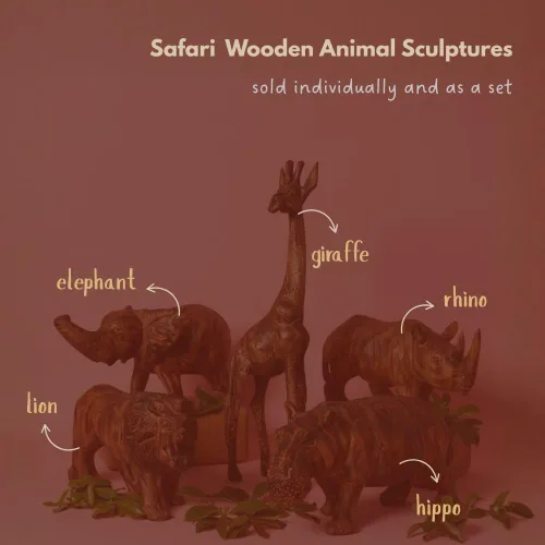 Miniatura 6 de Estatua Alta de Jirafa de Madera, Estatuas, Figurillas de Animales, Acentos de Decoración del Hogar, Sala de Estar, Oficina, Escritorio, Mesa