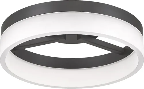 Miniatura 4 de Quoizel Cohen - Lámpara de techo redonda semiempotrada, bronce aceitado, luz LED moderna colgante integrada para pasillo, cocina, dormitorio o baño