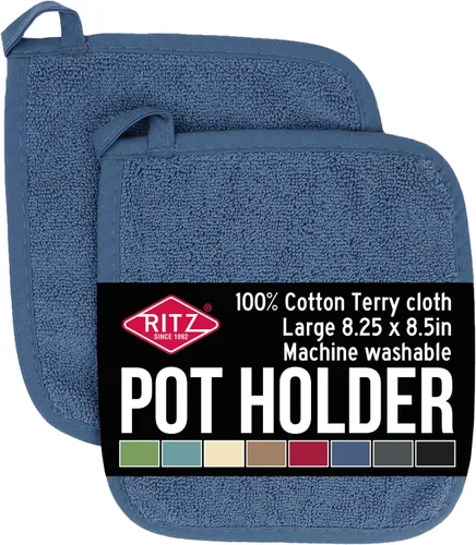Miniatura 23 de RITZ Agarraderas para ollas y salvamanteles de rizo: Resistente al calor sin igual, duradero 100% algodón – Diseñado ergonómicamente para un agarre
