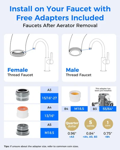 Miniatura 8 de Waterdrop Filtro de agua para grifo de fregadero, sistema de filtro de agua de encimera de 4000 galones y recordatorio de vida del filtro, reduce