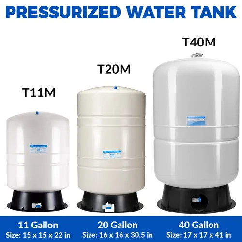 Miniatura 5 de iSpring Tanque RO de 40 galones, tanque de almacenamiento de agua prepresurizado para sistemas de ósmosis inversa de ósmosis inversa, tanque de agua