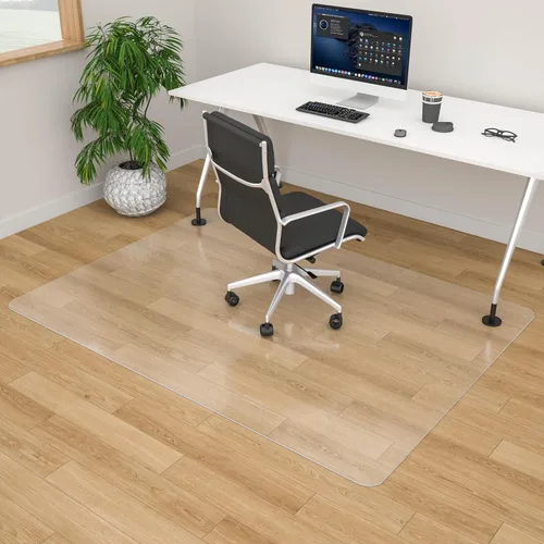 100pointONE Tapete grande para silla de oficina para suelo de madera dura, 46 x 72 pulgadas, protector de suelo transparente para silla rodante en