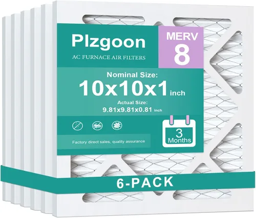 Miniatura 21 de Filtros de Aire 10x10x1 MERV 8 MPR 600 Paquete de 4 Filtros Plisados para Hogar HVAC AC Calefacción Filtros de Aire Acondicionado para Casa Oficina