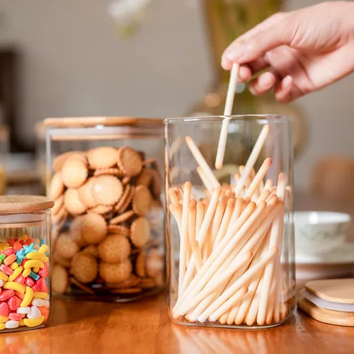 Miniatura 3 de Tarros de vidrio para almacenamiento de alimentos de 37 onzas, juego de 6, recipientes de almacenamiento de vidrio transparente para alimentos
