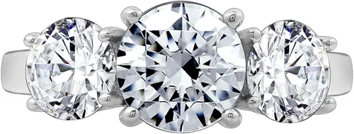 Miniatura 9 de Tienda Collection Platinum-Plated Sterling Silver Round 3-Stone Ring made with Infinite Elements Cubic Zirconia (2 cttw)