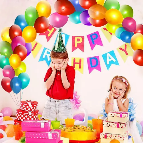 Miniatura 4 de Globos de látex para fiestas, varios colores, 12 pulgadas de grosor, globos de arco iris de cumpleaños, 100 unidades, para fiestas de niños, boda