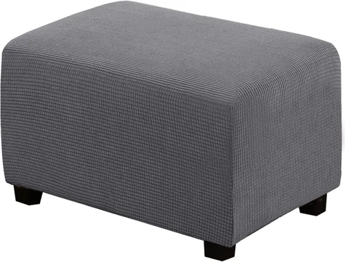 Miniatura 81 de H.VERSAILTEX Funda otomana rectangular de 29 a 34 pies para reposapiés, fundas protectoras para reposapiés, con tela jacquard elástica, gruesa