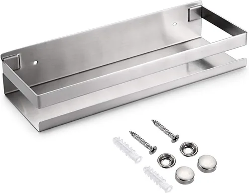 Miniatura 10 de Estante de ducha de baño OwnMy de acero inoxidable, cesta de cocina, estante de ducha, carro de ducha, estantes flotantes de almacenamiento de baño