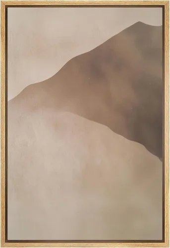 Miniatura 28 de SIGNFORD - Lienzo enmarcado para pared, arte de pintura grunge duotono blanco bronceado, trazos abstractos, formas ilustradas, arte moderno