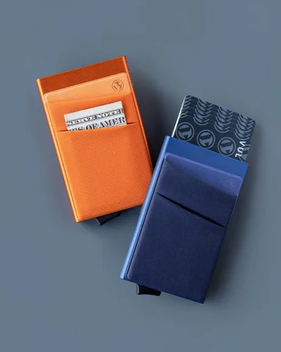 Miniatura 6 de VULKIT Card Holder with Money Pocket Pop Up Wallet RFID Blocking Slim Metal Bank Card Case Holds 5 Cards and Notes