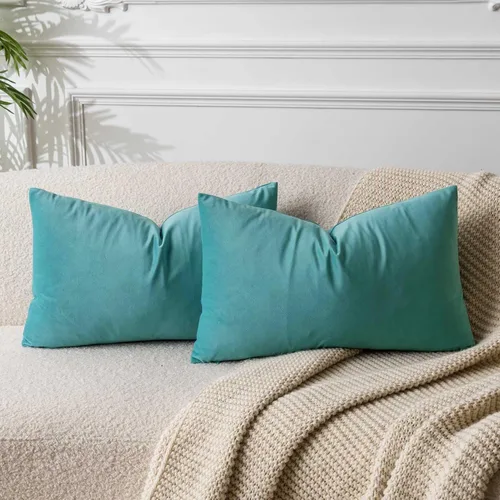 Miniatura 127 de Juspurbet - Juego de 2 fundas decorativas de terciopelo para cojines, fundas suaves para sofá, cama o sillón con cremallera oculta, para sala