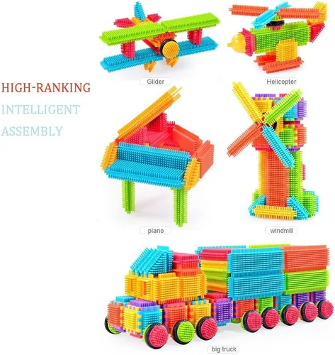 Miniatura 3 de Teytoy 100 piezas de bloques de construcción con forma de cerda para niños pequeños