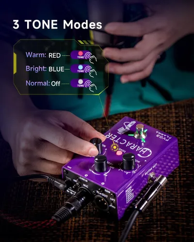 Miniatura 4 de Pedal de efectos vocales FLAMMA FV03 Procesador de voz Amplificador vocal Stompbox Efectos de cambio de voz que suenan como Robot Masculino Femenino
