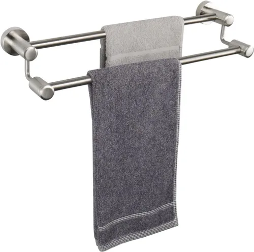 TocTen Barra Doble para Toallas de Baño - Toallero de Acero Inoxidable SUS304 Reforzado para Baño, Accesorios de Baño Barra Doble para Toallas de