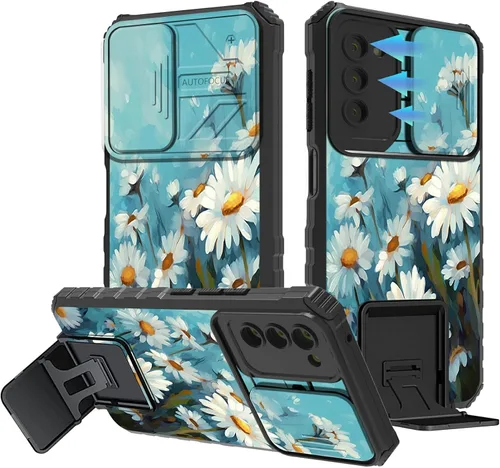 Miniatura 1157 de Funda para Samsung Galaxy S22 Ultra 5G, Galaxy S22 Ultra con cubierta de cámara deslizante, funda resistente de doble capa con función atril Black
