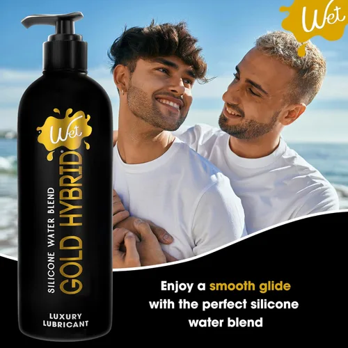 Miniatura 5 de Wet Gold – Lubricante híbrido a base de silicona y agua Rendimiento de larga duración, fórmula premium Hecho sin glicerina ni parabenos