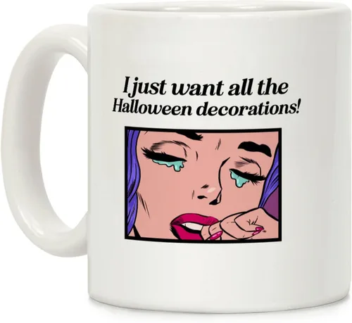 Miniatura 157 de LookHUMAN Taza de Café de Halloween – Halloween Is Meowgical Tazas, Taza de Café Espeluznante Idea de Regalos de Taza, 15 Onzas 10-Blanco