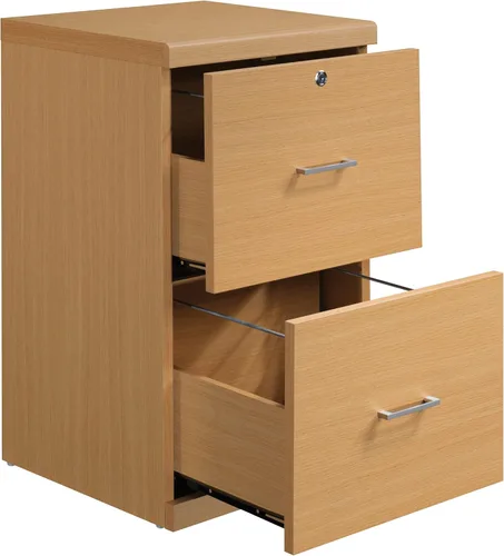 Miniatura 5 de OSP Home Furnishings Alpine Archivador de 2 cajones con cajón superior de bloqueo y sistema de fijación de bloqueo, vertical, natural