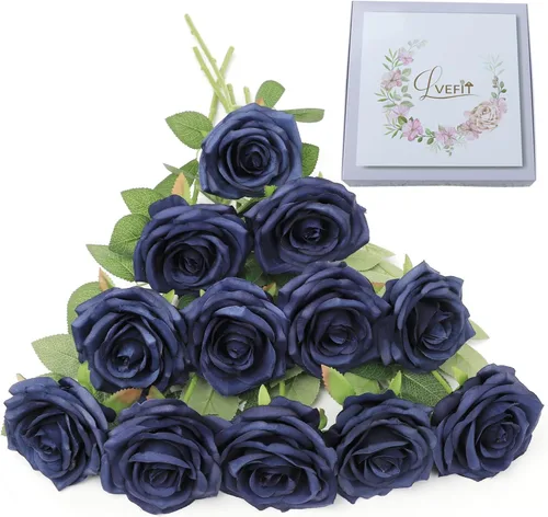 Miniatura 26 de LVEFIT 12 rosas artificiales de seda de color naranja quemado, ramo de rosas de seda de tallo largo para bodas, despedidas de soltera, fiestas