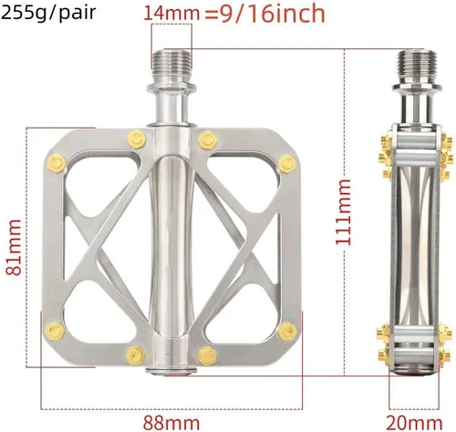 Miniatura 2 de Pedales de titanio para bicicleta Cuerpo completo de titanio MTB Road Bike 9/16 pulgadas Pedales para pedales Brompton liberación rápida ultraligero