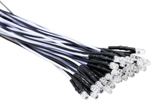 Miniatura 19 de 30 piezas de luces LED UV de 12 voltios, 3 mm, diodo emisor precableado, 20 cm, DC 12 V, lente transparente, luz LED ultravioleta, pequeñas lámparas