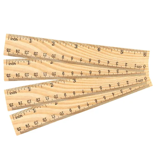 Miniatura 5 de 144 reglas de madera de 6 pulgadas, 5.9 in, 2 escalas de madera precisa, herramienta de medición de madera de doble cara para estudiantes