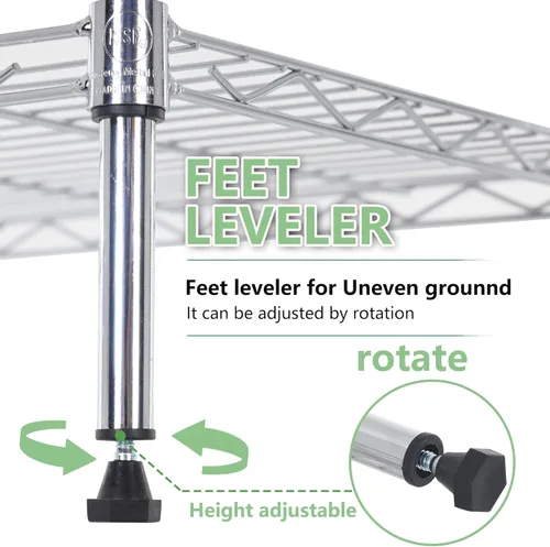 Miniatura 6 de FDW Estantería de alambre de 14 pulgadas de profundidad x 24 pulgadas de ancho x 60 pulgadas de alto, estante comercial de metal con estante de 5