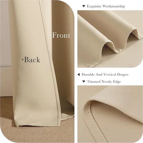 Miniatura 6 de PONY DANCE Cortinas cortas con aislamiento térmico para ventana pequeña, para guardería, baño, cocina, lavandería, caravana, sótano, 29 pulgadas