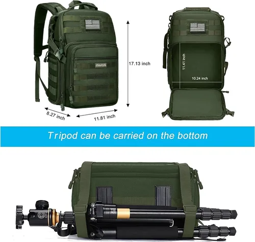 Miniatura 4 de MOSISO Mochila para cámaras tácticas, funda para cámara DSLR/SLR/sin espejo con compartimento para portátil, compatible con Canon/Nikon/Sony