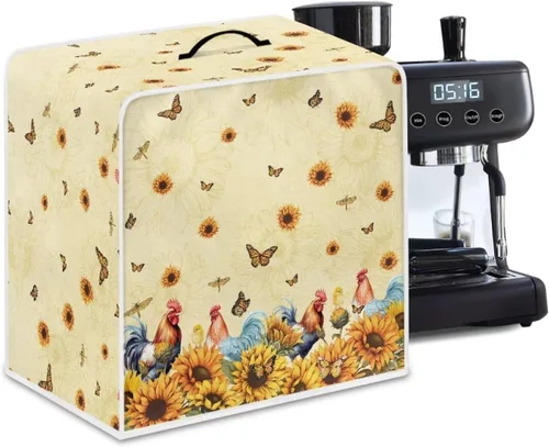 Miniatura 70 de DISNIMO Cubierta antipolvo para cafetera de mariposa azul, fundas para máquina de hacer café de cocina con mango superior, cubierta