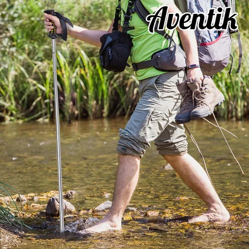 Miniatura 7 de Aventik Señal de advertencia de seguridad de profundidad de agua plegable del personal de vadeo cubrió resistencia a la corrosión del cuerpo