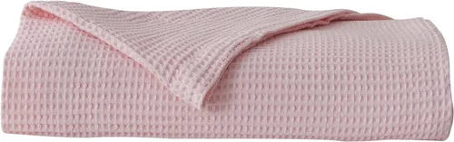 Miniatura 7 de Great Bay Home - Manta de tejido de gofre (Waffle) de 100% algodón Ligero y suave, perfecto para usar en capas. Colección Mikala., Algodón, Rosado