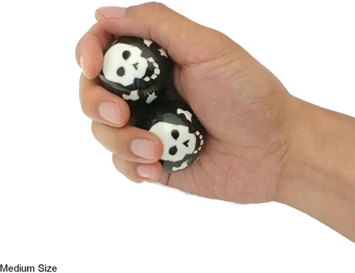 Miniatura 2 de Top Chi Bolas de baoding de calavera y huesos con soporte de bambú. Bolas chinas de salud para terapia de manos, ejercicio y alivio del estrés