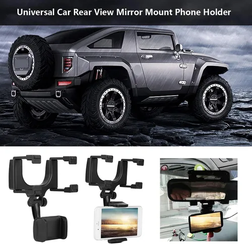 Miniatura 3 de Fydun Soporte universal para teléfono con espejo retrovisor para coche, soporte para teléfono inteligente