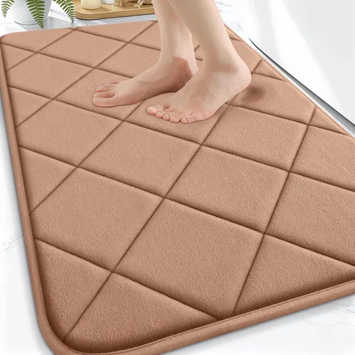 Miniatura 123 de OLANLY Tapete de baño de espuma viscoelástica de 24 x 16 pulgadas, ultra suave y absorbente, lavable a máquina, cómodo tapete de baño para suelo