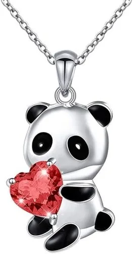RFTWXHPN Collar con colgante de panda de cristal para mujeres y niñas, collares de panda de cristal para hija, sobrina, amante del panda, regalos