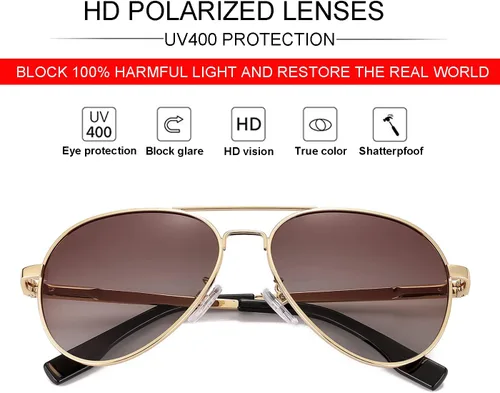 Miniatura 51 de Gafas de sol polarizadas de aviador pequeñas para niñas y niños de 4 a 16 años