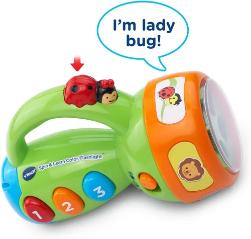 Miniatura 3 de VTech Spin and Learn Linterna de Color, Verde Lima