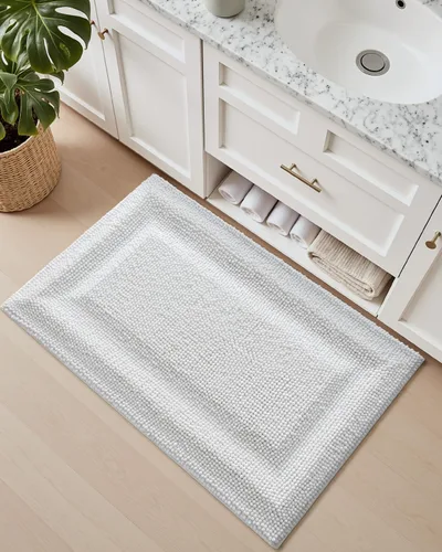 Miniatura 4 de DEXI Tapetes de baño para baño, de 16 x 24 pulgadas, antideslizante, lavable, tapete de baño absorbente de felpilla suave y gruesa para suelo