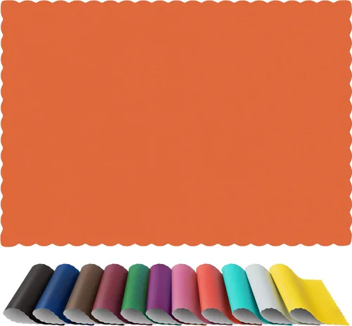 Miniatura 14 de Manteles individuales de papel, desechables, borde festoneado (50, negro)