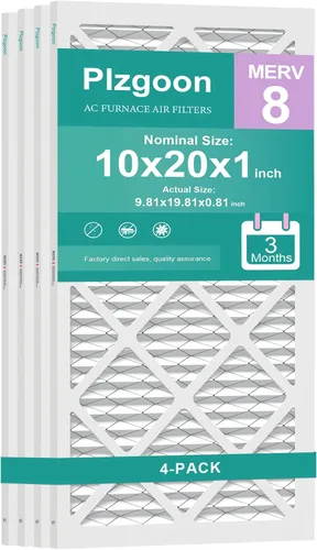 Miniatura 24 de Filtros de Aire 10x10x1 MERV 8 MPR 600 Paquete de 4 Filtros Plisados para Hogar HVAC AC Calefacción Filtros de Aire Acondicionado para Casa Oficina