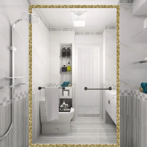 Miniatura 5 de Moldura de pared flexible autoadhesiva de 16.4 x 0.8 pulgadas, para paredes, marcos, bordes, marcos de ventana, azulejos en muro (oro champán)
