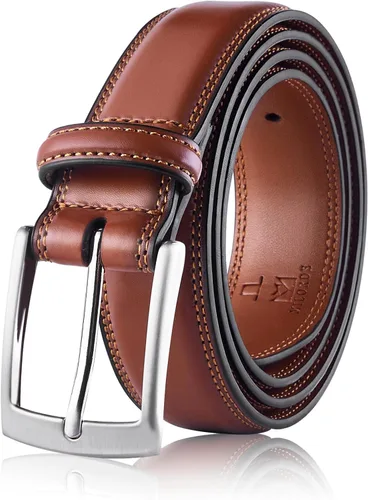 Miniatura 7 de MILORDE Cinturón de vestir de cuero genuino para hombre, hecho a mano, 100% cuero de vaca, diseños clásicos y modernos para trabajo, negocios y uso