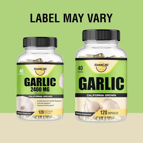 Miniatura 2 de Cápsulas de ajo de 2400 mg, fabricadas con bulbos de ajo orgánicos, cultivados en California en EE. UU., Suplemento natural de apoyo inmunológico