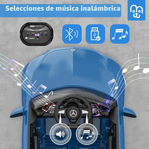 Miniatura 5 de MINIATURE MOTORS - Auto eléctrico con licencia de 12 V con control remoto, automóvil para niños con Bluetooth, reproductor de música USB, velocidad