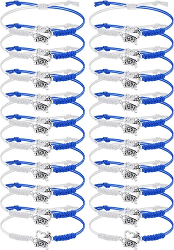 Miniatura 15 de Rtteri 20 pulseras de animadora para niñas, pulseras ajustables para animadoras, regalos para animadoras, accesorios de joyería a granel Naranja