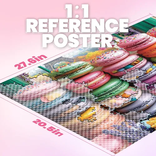 Miniatura 3 de Rompecabezas de 1000 piezas para adultos, rompecabezas de comida, rompecabezas de paleta de macarrón 1000 piezas, rompecabezas creativos